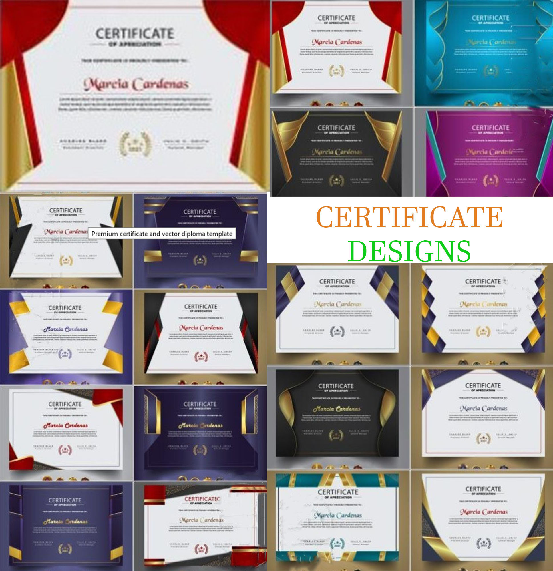 Creative premium certificate and vector diploma templ...