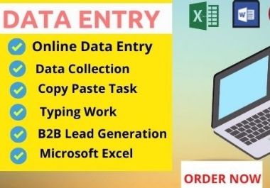 I will do virtual assistant data entry, typing, cop...