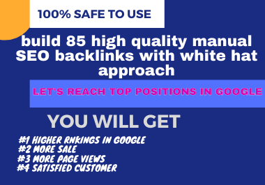 I will build 85 high quality manual SEO backlinks wit...