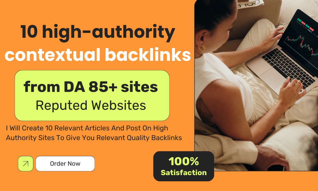 I will create 10 high-authority contextual backlinks ...