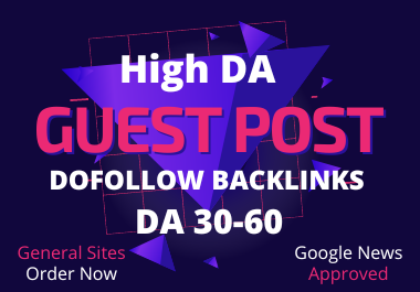 I will do a guest post and provide high authority bac...
