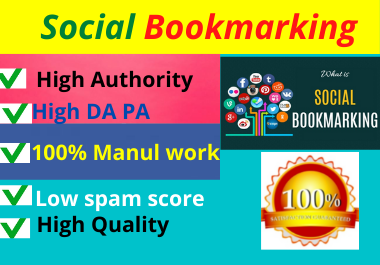 I will do 80 Social bookmarking high authority dofoll...