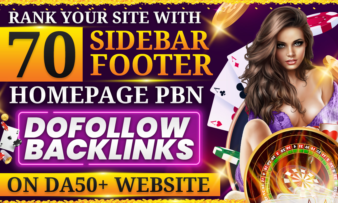 Rank your site with 70 Sidebar/ Footer Homepage PBN B...