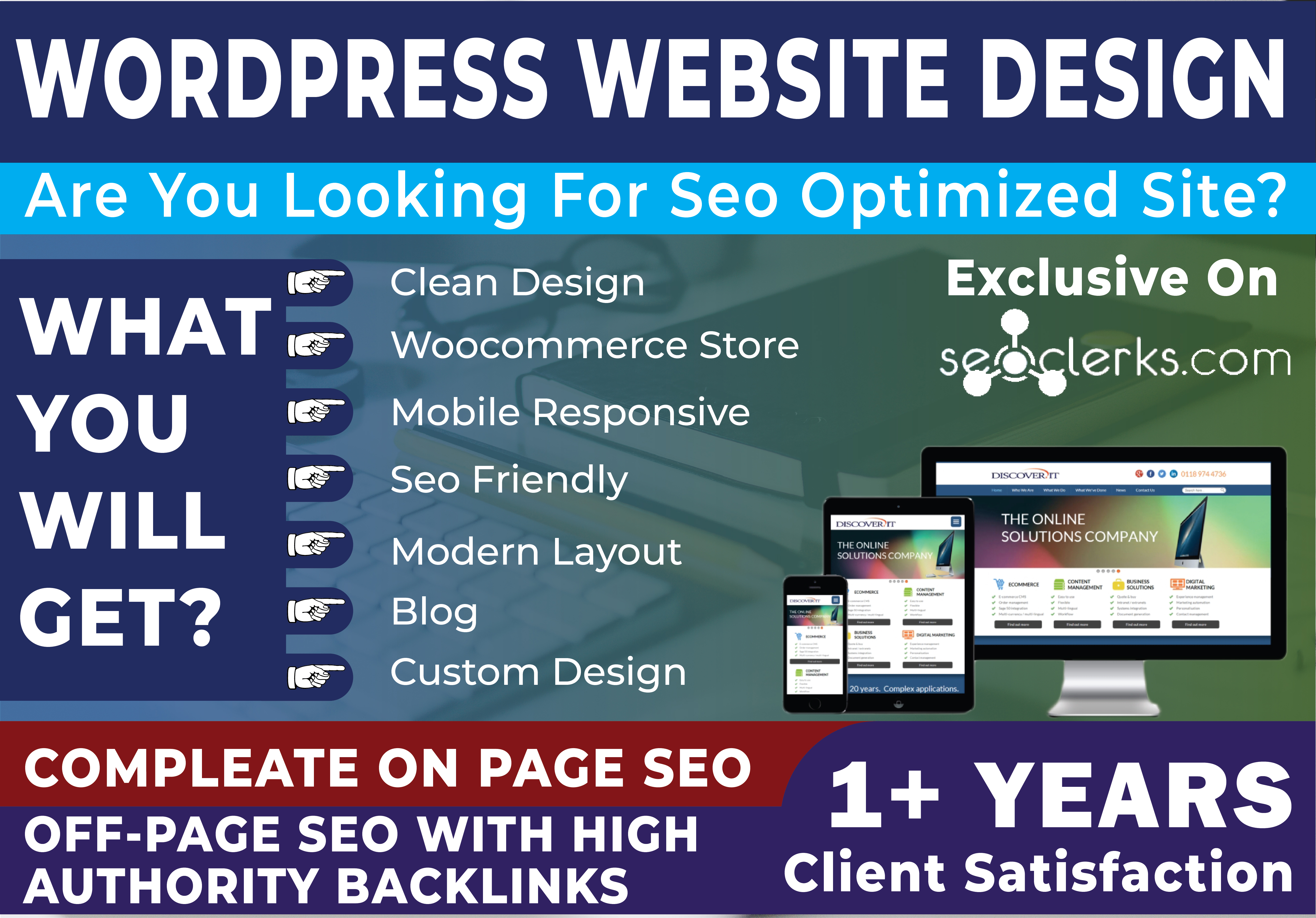 I will design a responsive WordPress website for busi...