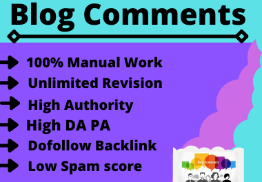 I Will create 50 Blog High DA Comments High Quality M...