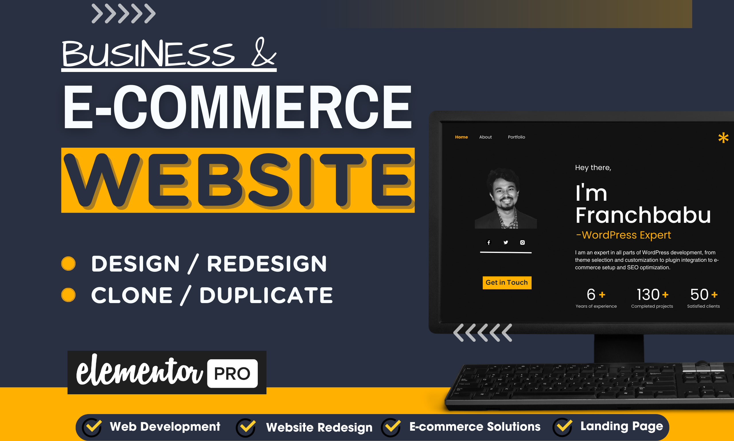 Design and develop wordpress business or ecommerce we...