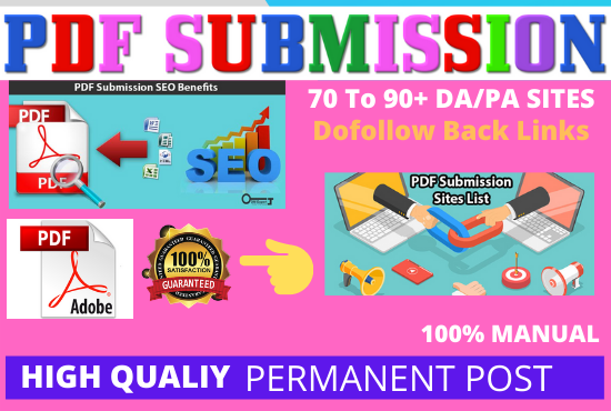 70 PDF Submission High authority low spam score websi...