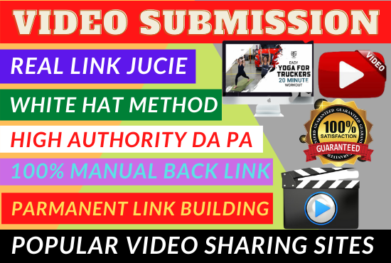 I will Create 70 manual video submission or upload to...