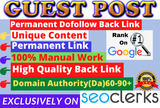 I will Create 20 guest posts on high da websites with...