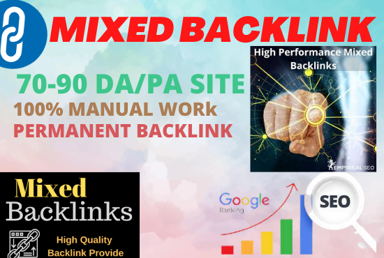 Dofollow 75 Manual Mixed backlinks High DA 50+ high a...