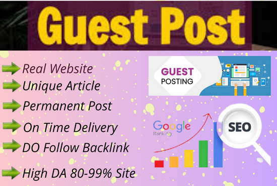 I will do 15 guest post or blog post on High authorit...