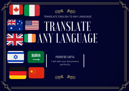 I will translate from English to any language and edi...
