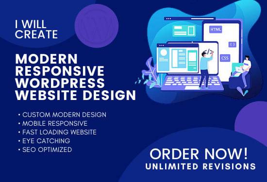 I will design responsive wordpress website design or ...