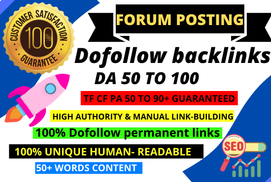 I will make forum posting backlinks on 100 high quali...