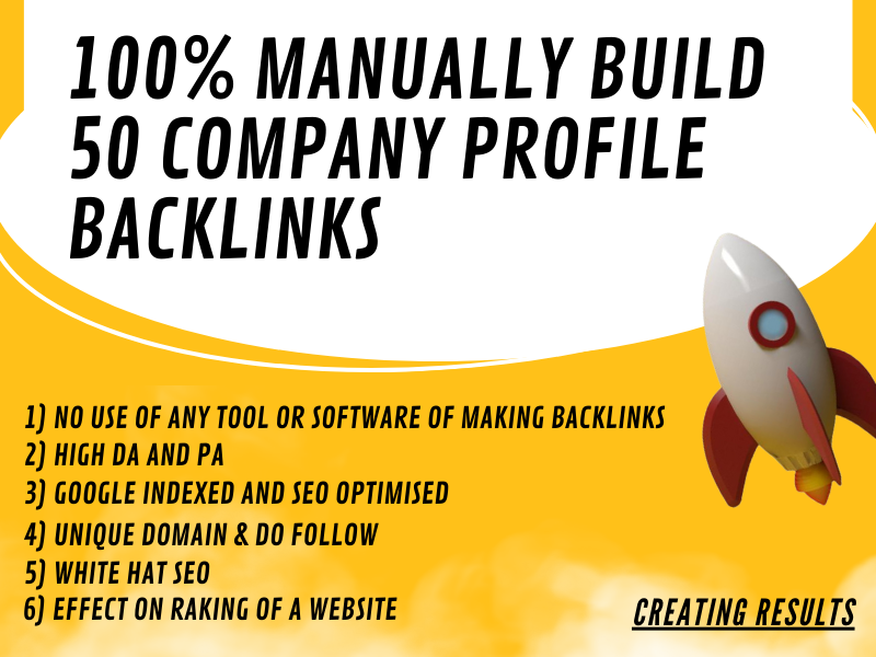Manually Build 50 Company profile Backlinks With High...