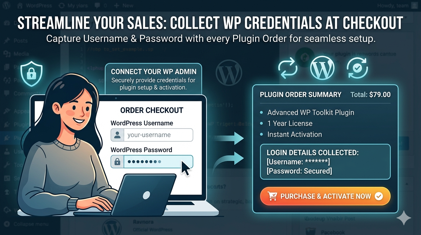 Woocommerce plugin to Collect account credentials for...