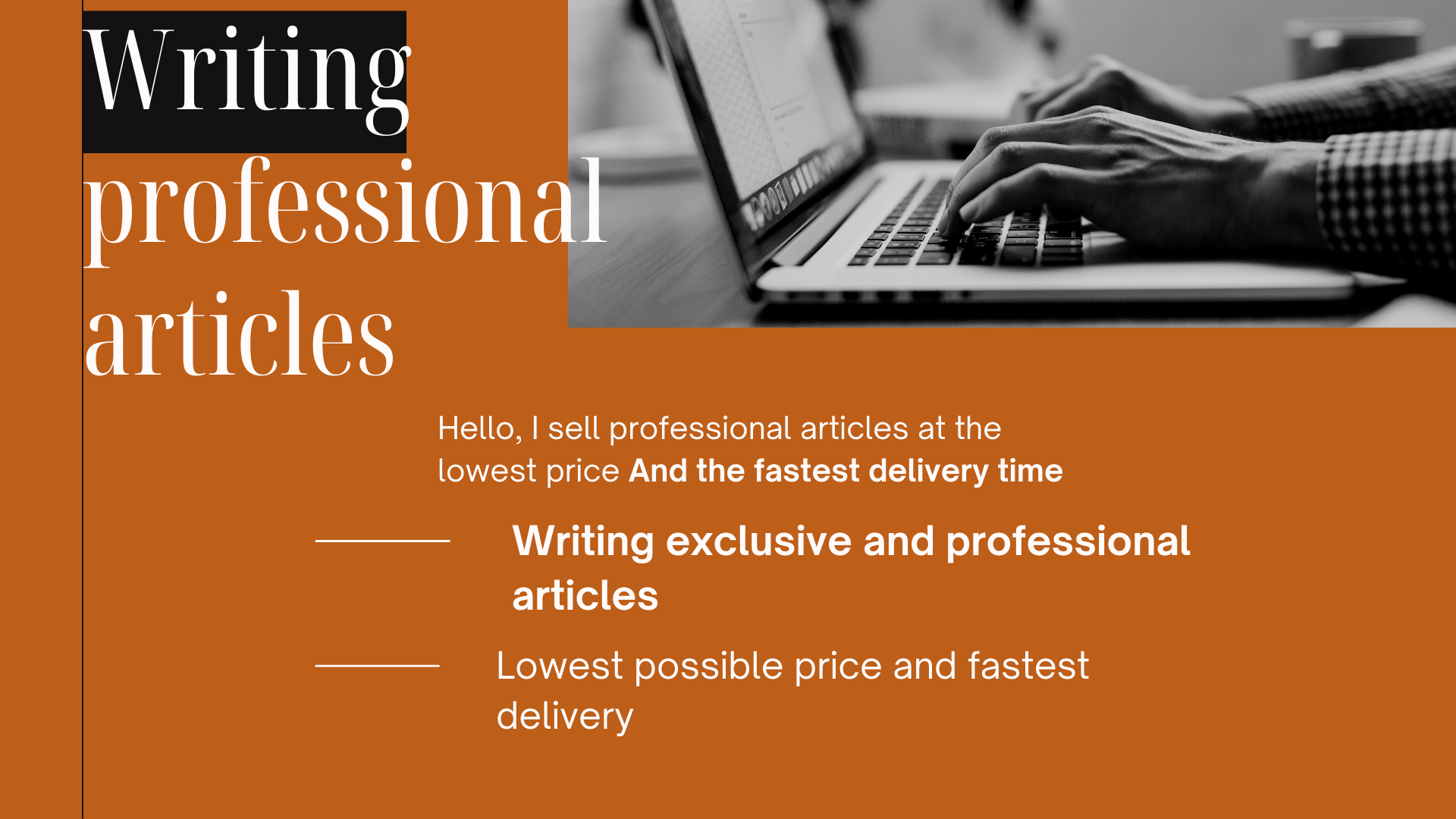 I will sell you a very professional article with more...