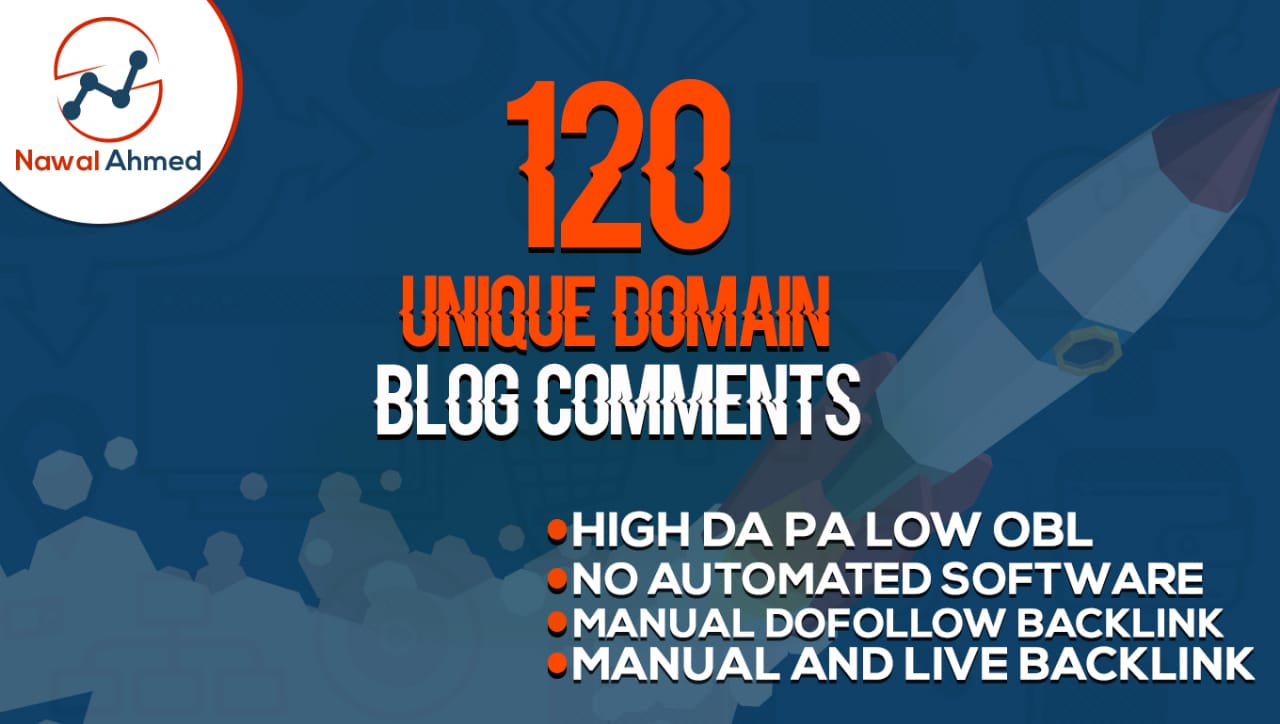 I will provide 120 unique domain dofollow blog commen...