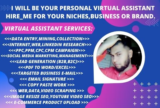 personal virtual assistant hire me for your niches bu...