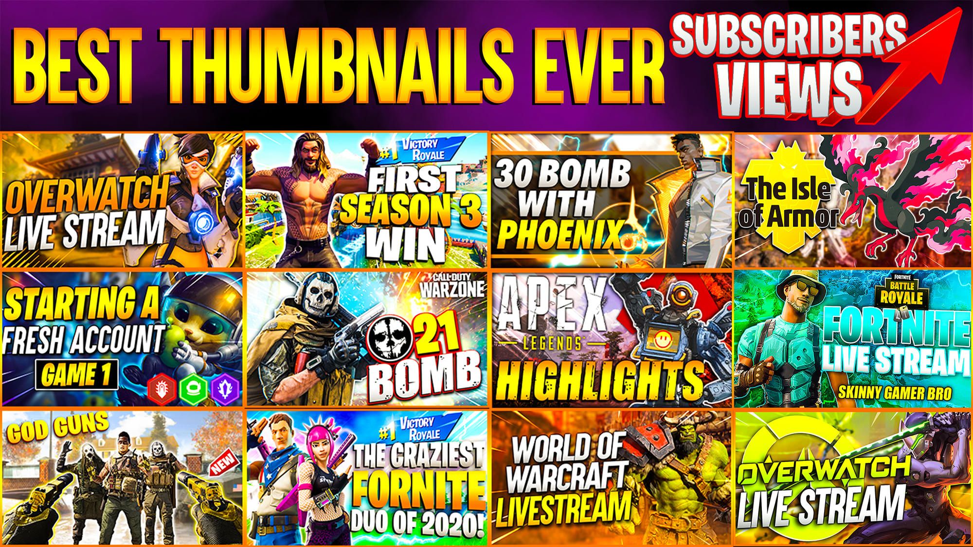 I will design eye catching gaming youtube thumbnails
