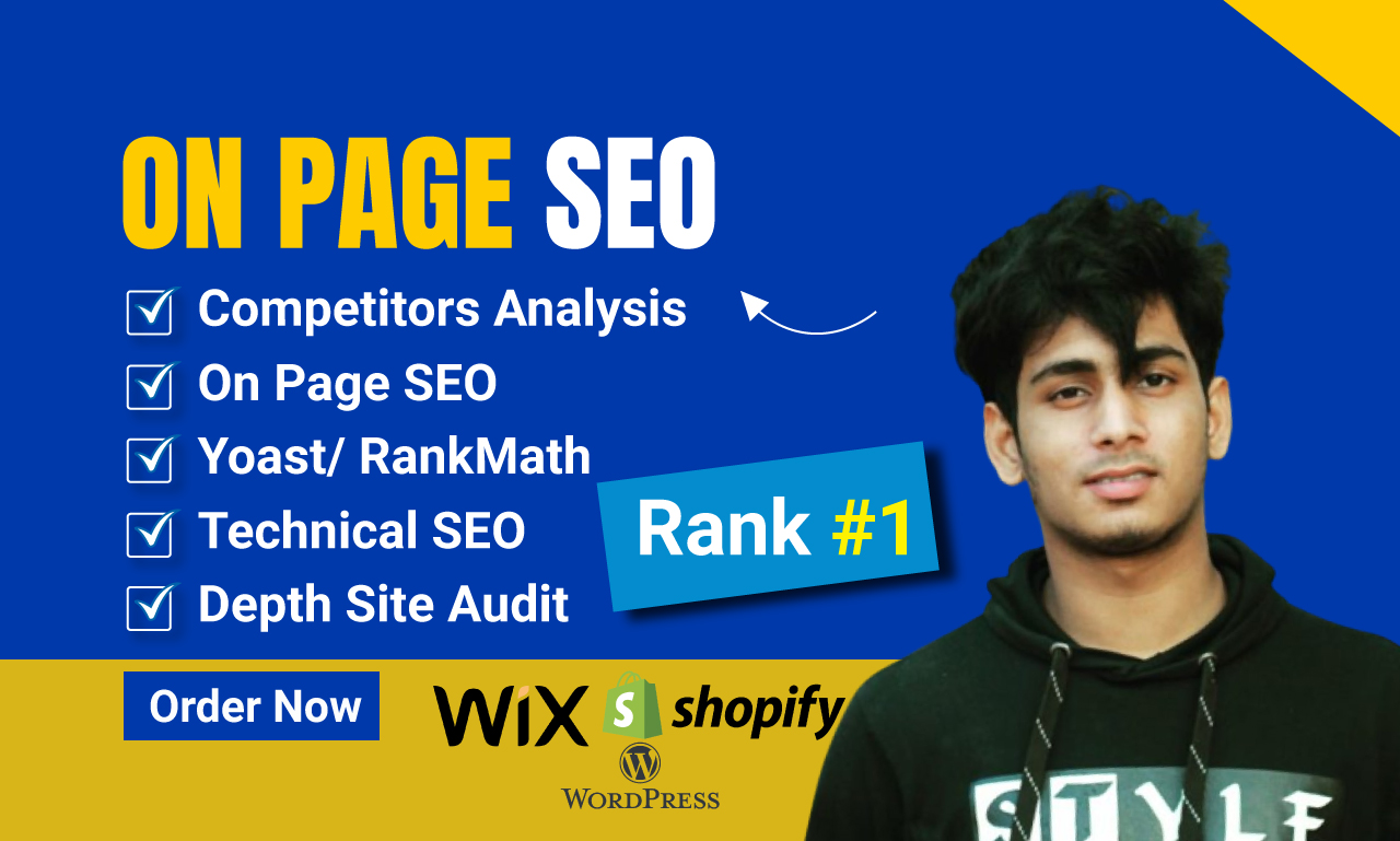 On page SEO Optimization for WordPress Wix Shopify an...