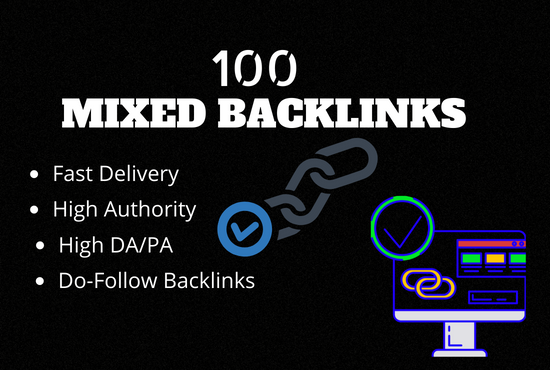 I will do 100 high quality mixed dofollow backlinks f...