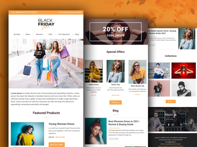 I will design professional mailchimp and klaviyo emai...