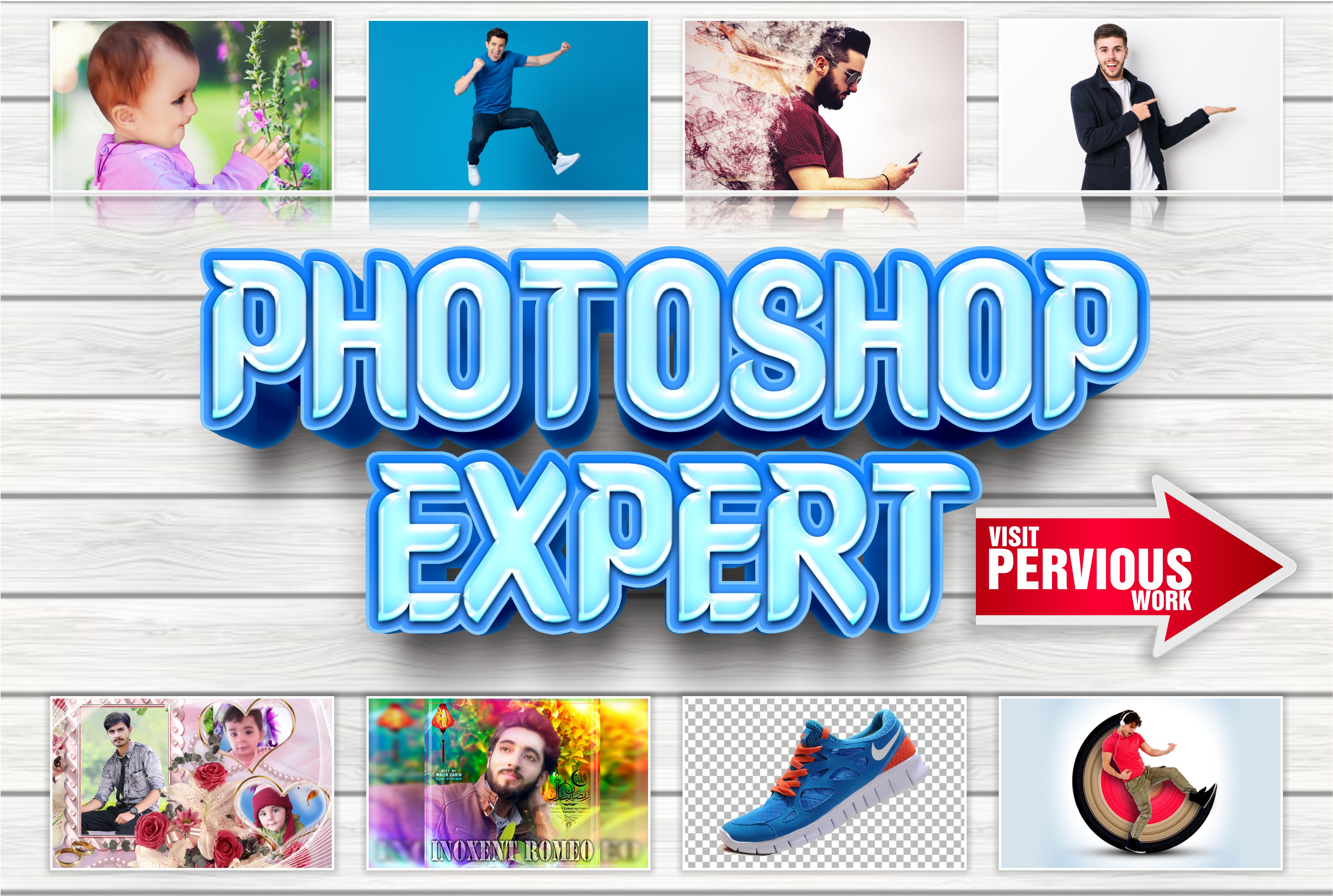 I will provide Photoshop editing, remove change back...