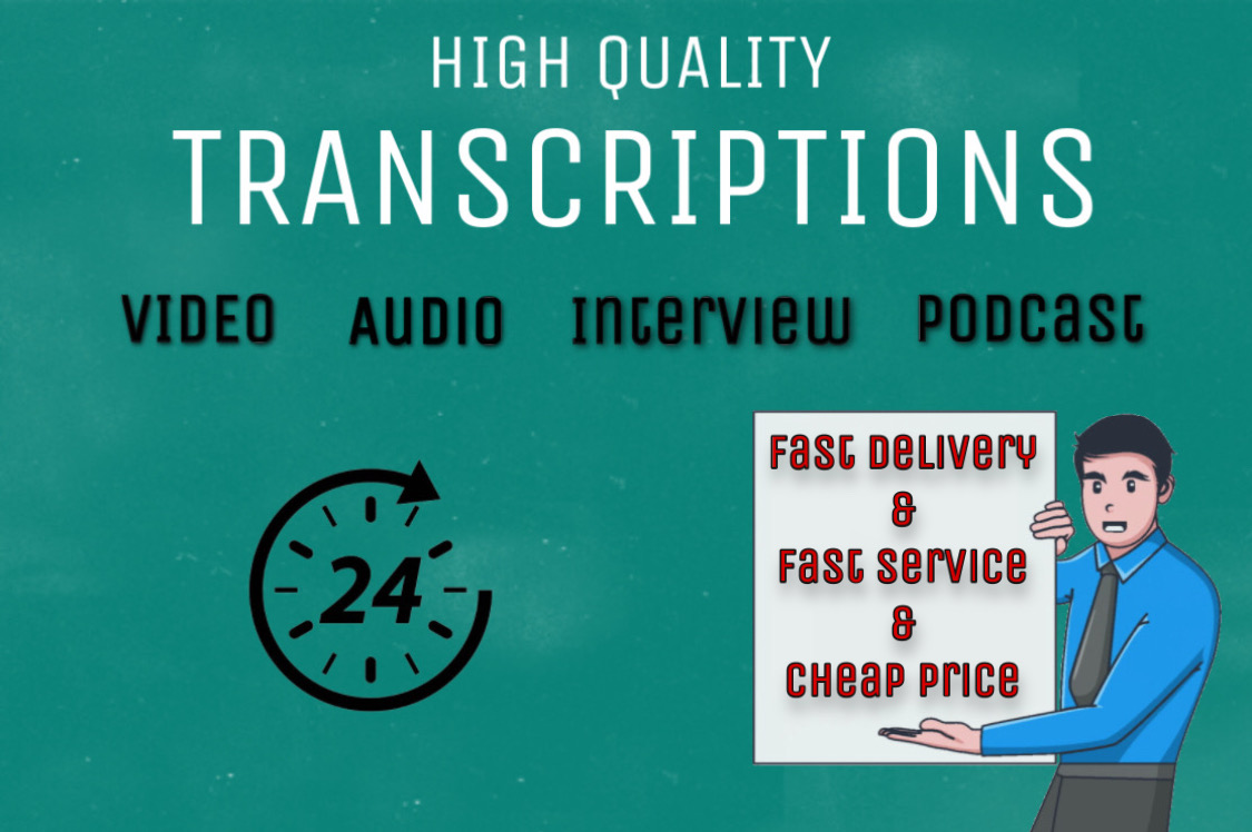 I will do professional transcribe for audio video pod...