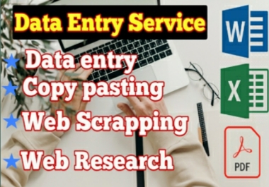 I will do Data Entry, Lead Generation, PDF to any c...
