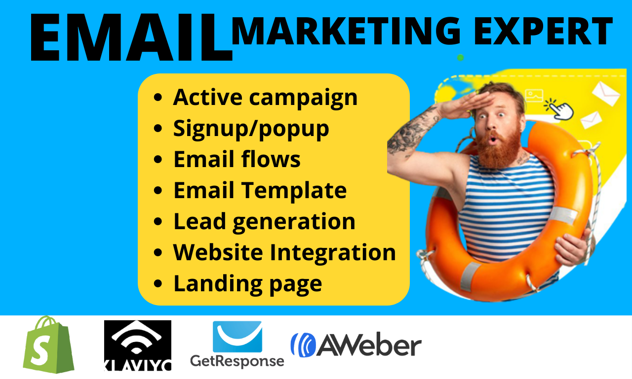 I will setup shopify and ecommerce email marketing fl...