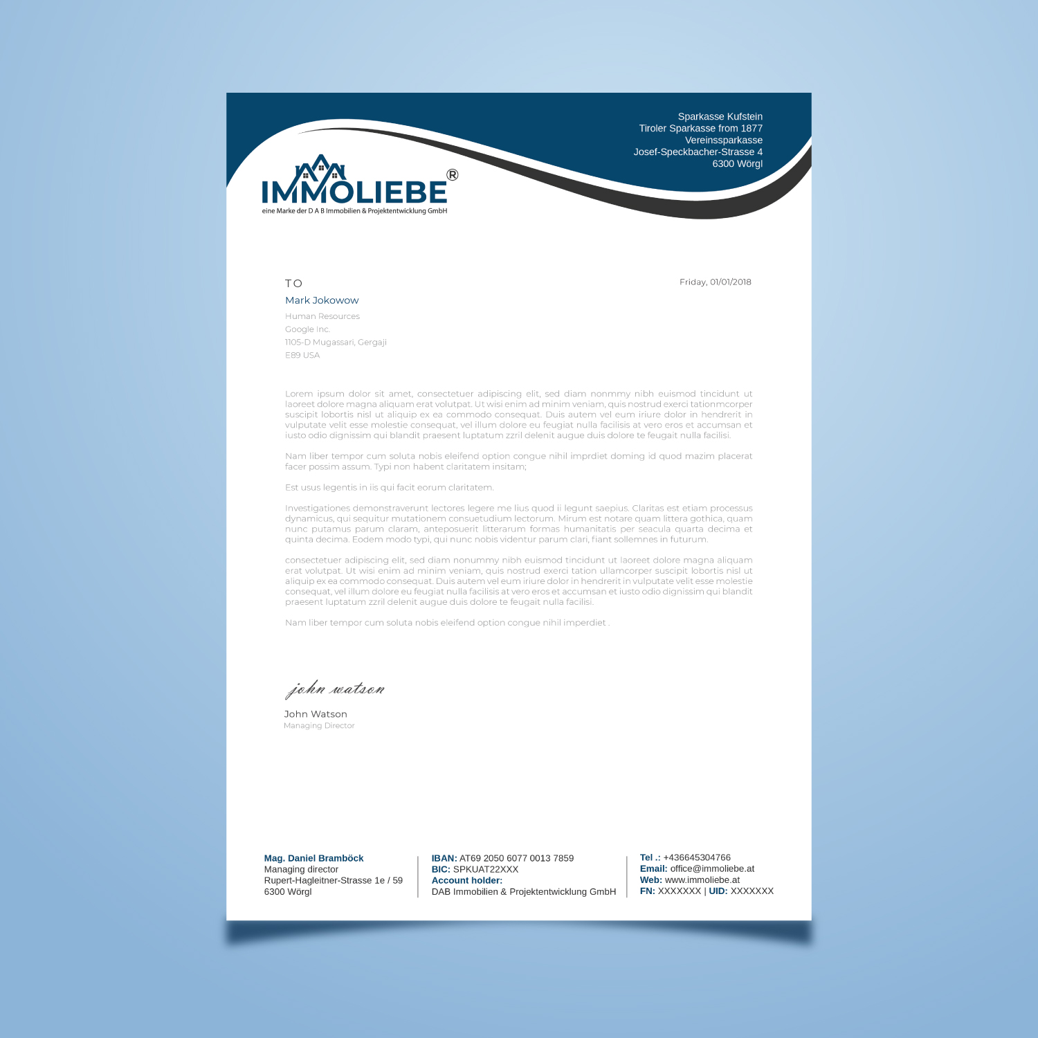 Simple and nice looking letterhead design