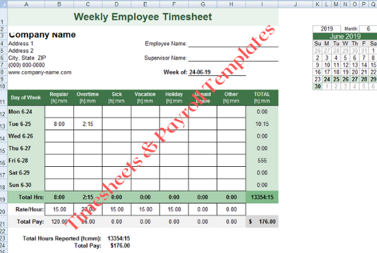 Create your own Timesheets Payroll Excel Sheet with t...
