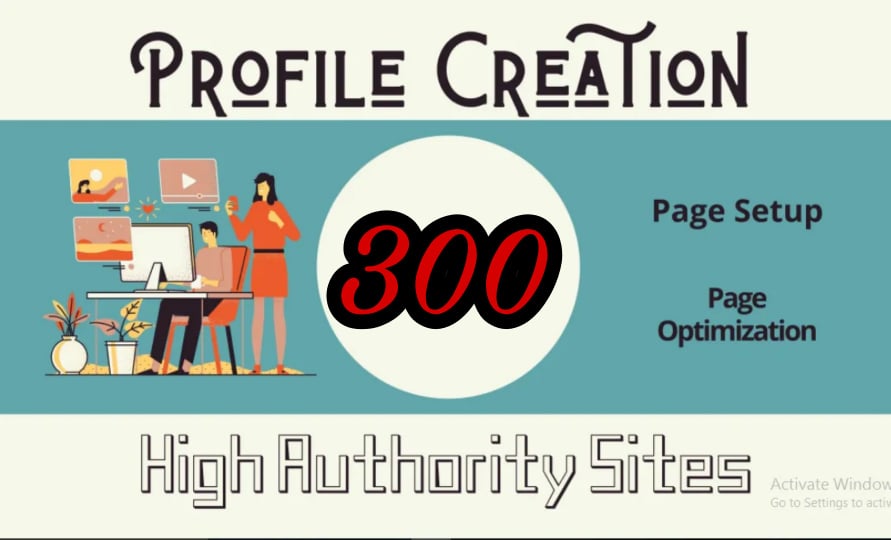 I will do 300 dofollow profiles setup or profile crea...