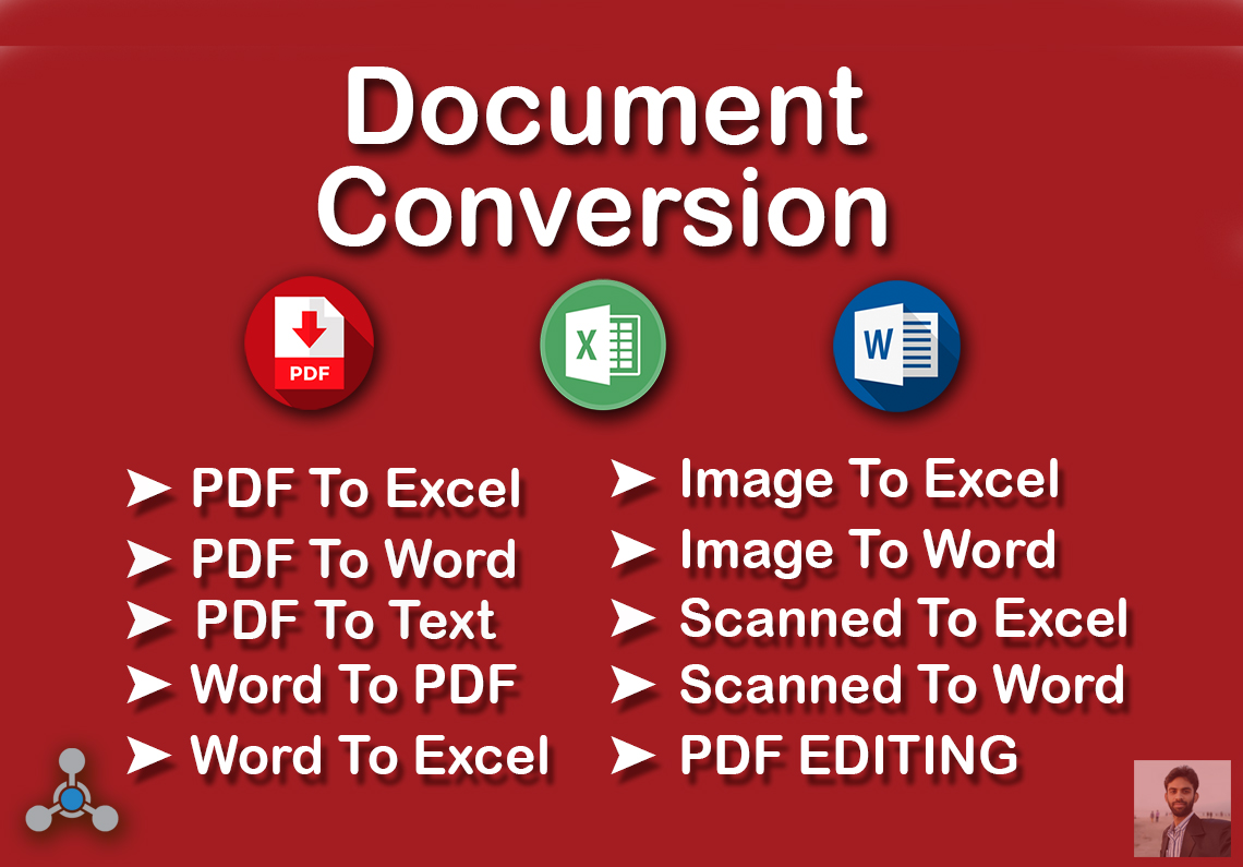 I will do document conversion pdf to excel, pdf to w...
