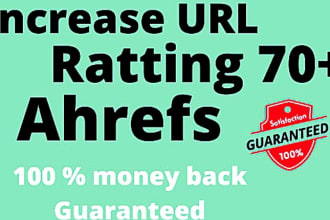 I will increase url80 rating dr20 domain rating on ah...