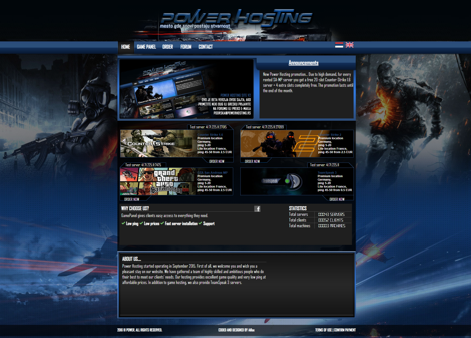 I make for you Game Hosting Order, Contact Auto Send ...