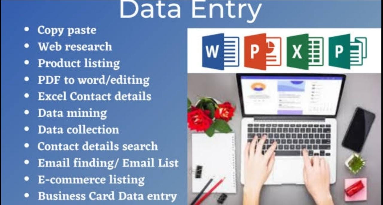 I will data entry, data collection, copy paste, ty...
