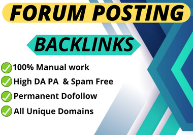 I will create 50 Forum posting backlinks on high auth...