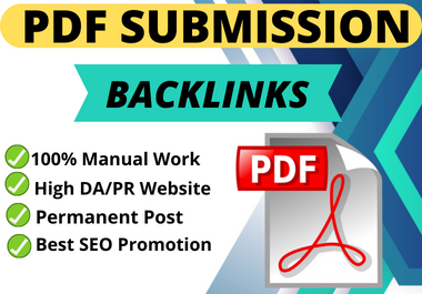 I will give 60 pdf submission backlink seo plan on hi...