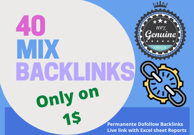 40 Mix backlinks fully manual method through high aut...