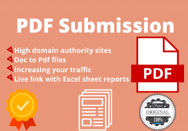 50 PDF Submission through dofollow high authority sit...