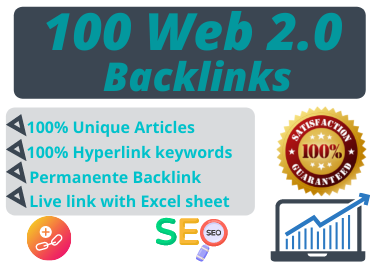 100 Web 2.0 dofollow backlinks through high authority...