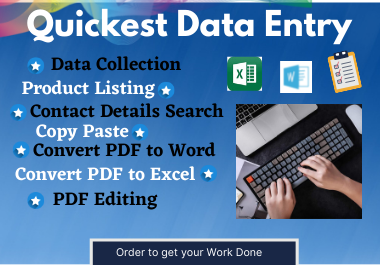 I will do data entry, copy-paste, convert pdf files...