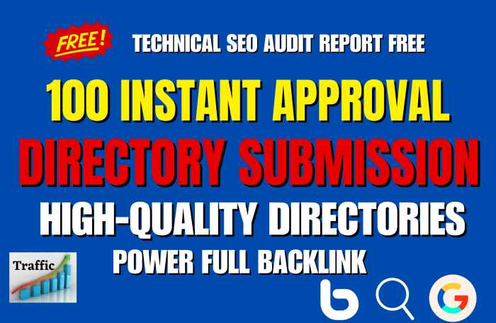I Will Provide 100 Instant Approval Directory Backlin...