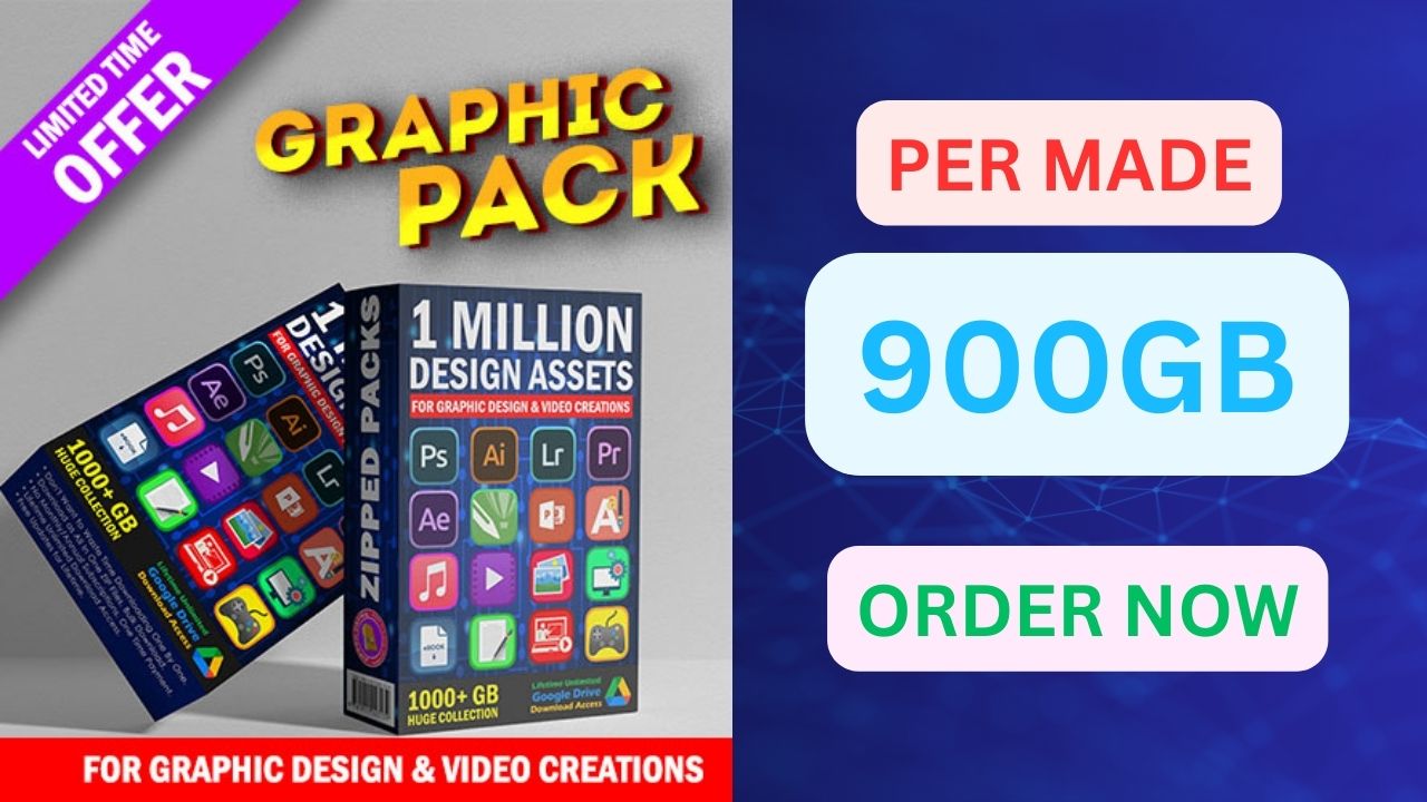 Ultimate 500GB+ Premium Graphics Assets Templates Meg...