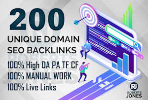 i will do 200 uniqe domain high quality DA powerful D...