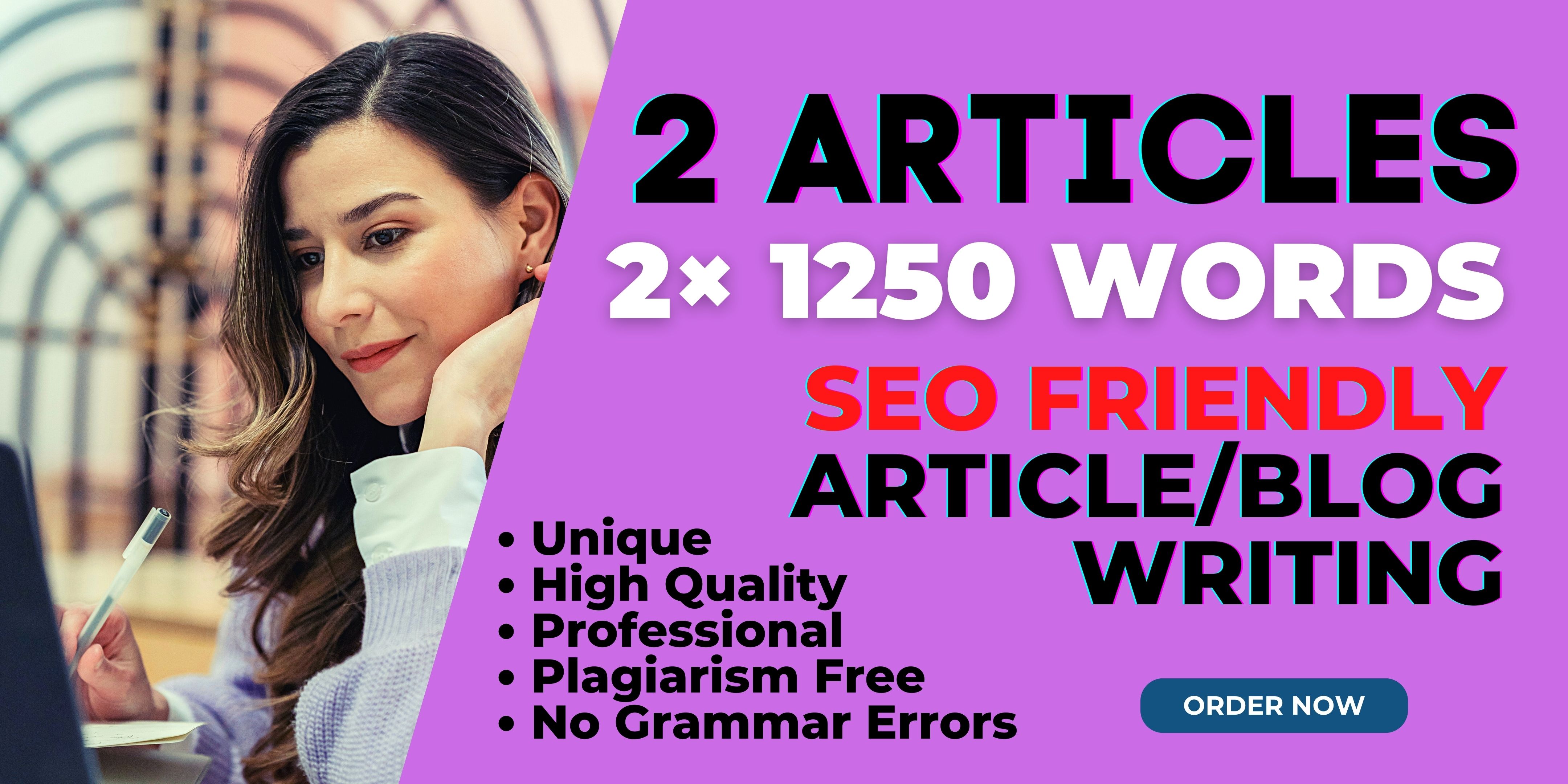 I will write 2 SEO Articles, Blog Posts of 1250 word...