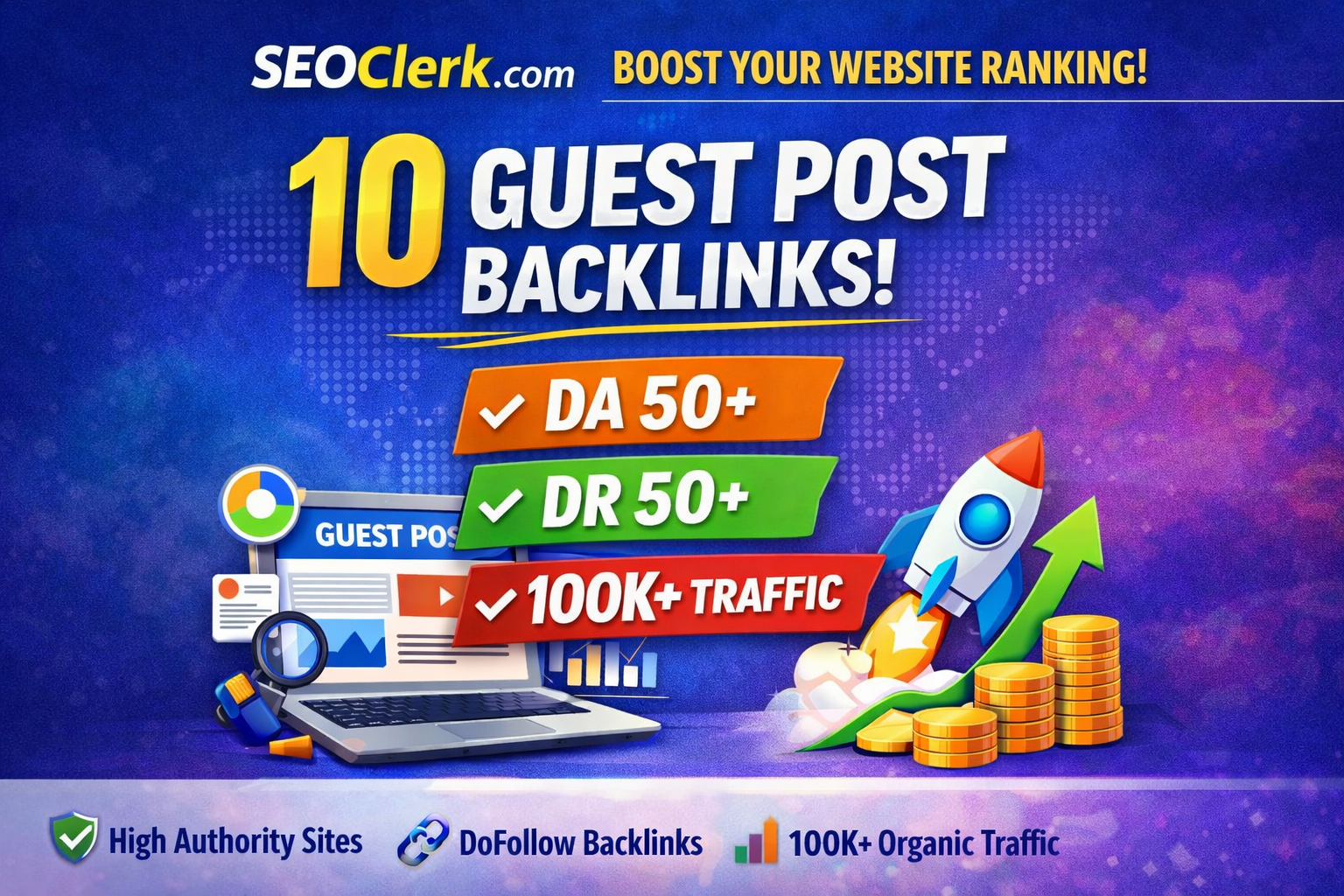 Write And Publish 10 Guest Post On Websites DA 50+ DR...