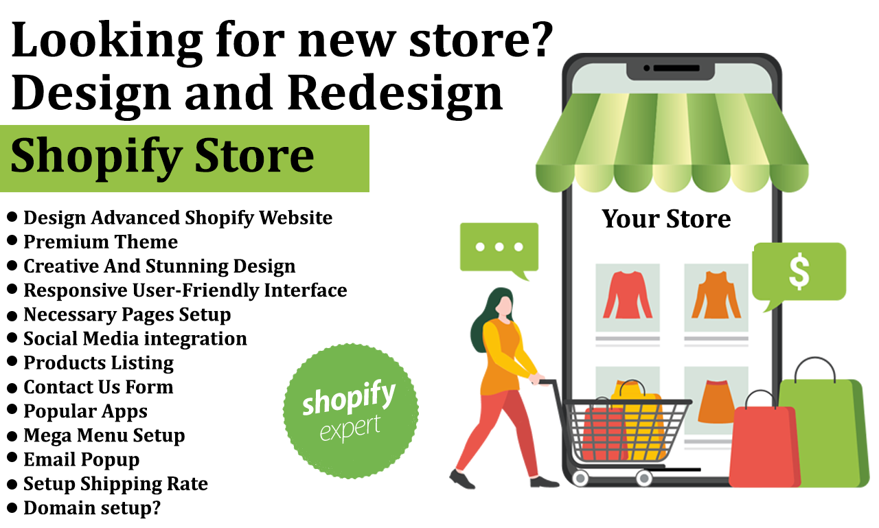 I will do shopify store design or shopify website des...